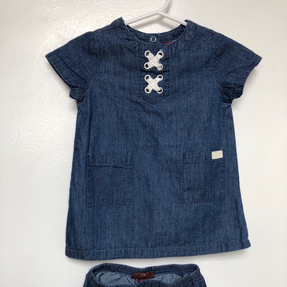 SEVEN brand denim dress with bloomers